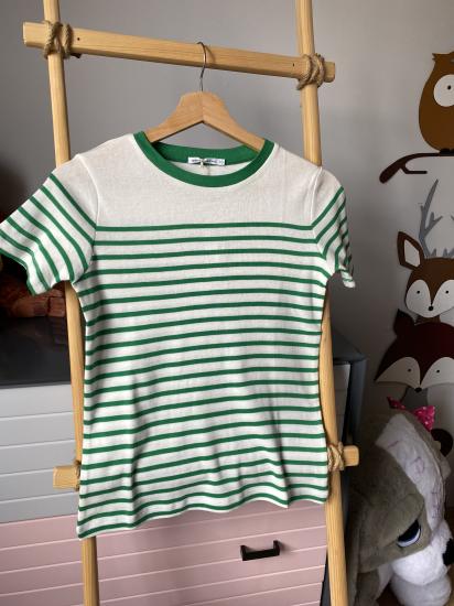 MARKA YEŞİL ÇİZGİLİ T-SHIRT